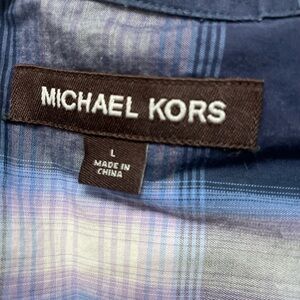 Michael Kors Men's Blue Plaid Shirt